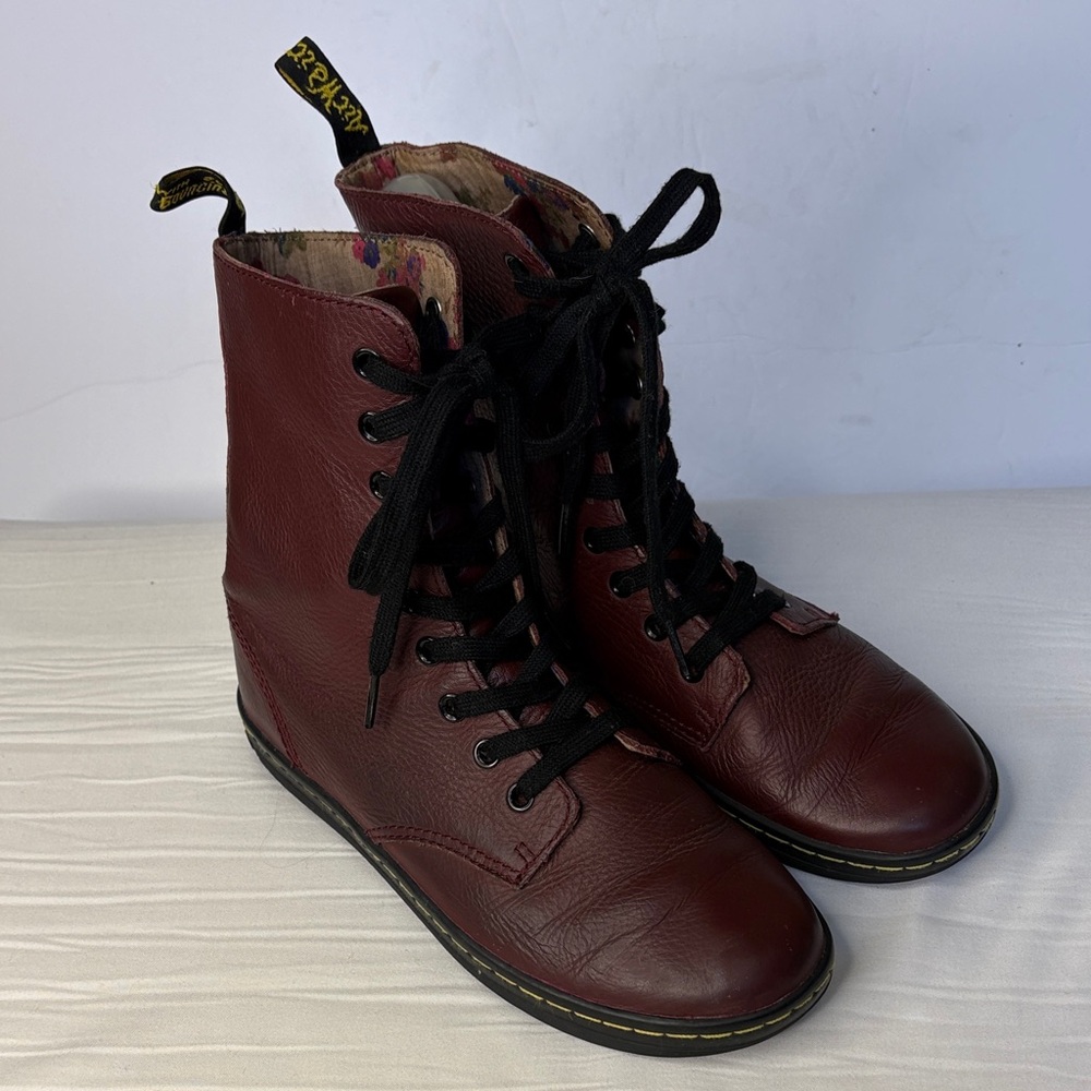 Dr. Martens Stratford Red Leather Boots